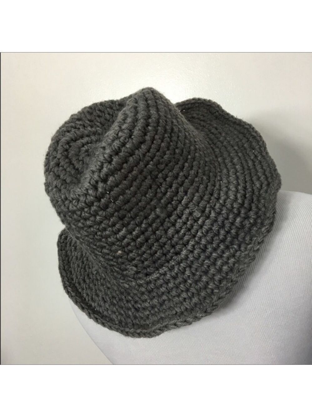 D & Y boho crocheted grey Panama brim grey hat - Picture 3 of 3